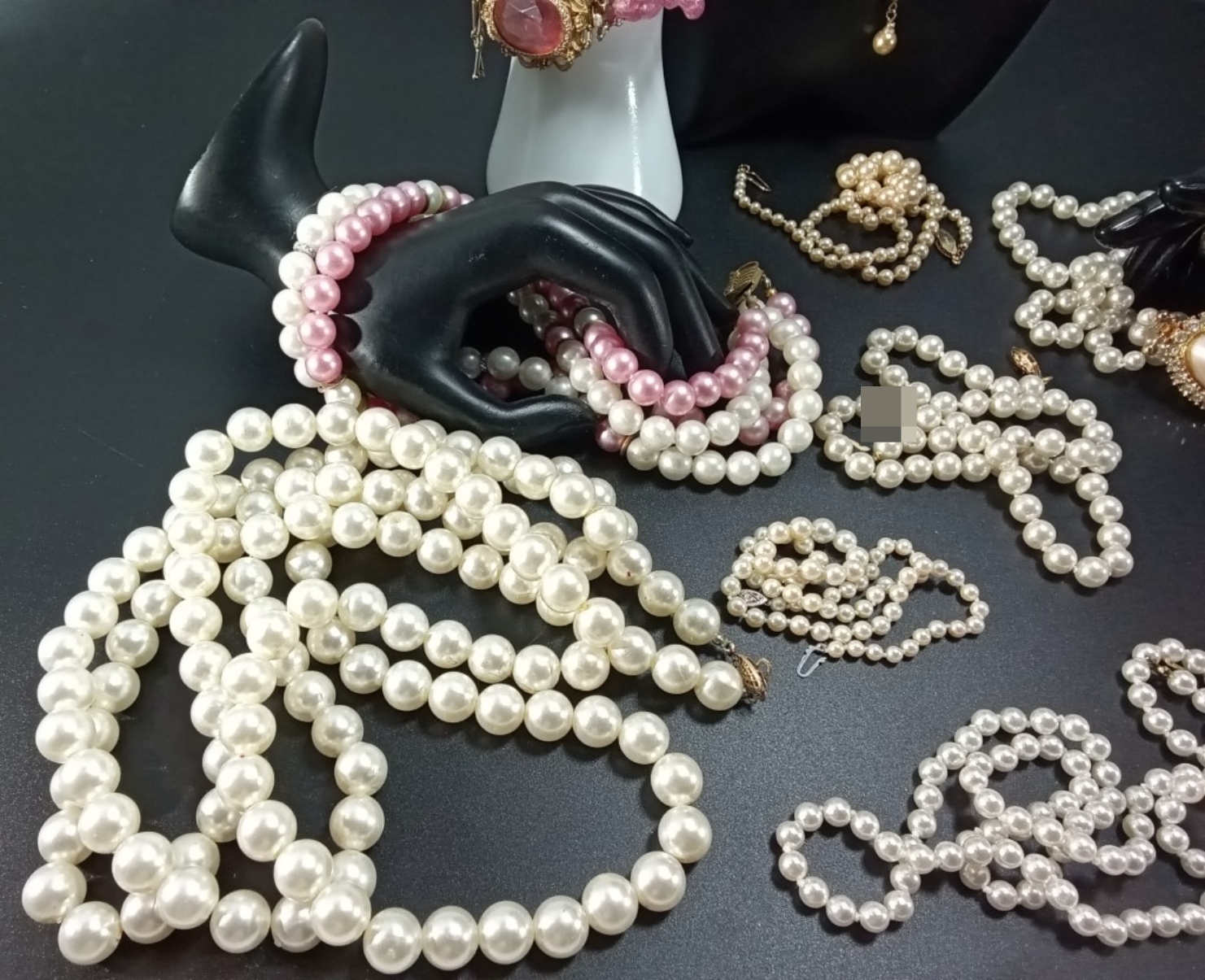 Vintage Costume Pearl & Rhinestone Lot, 11 Pieces