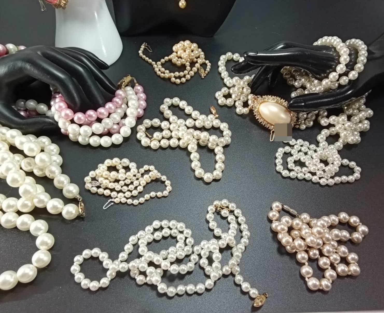 Vintage Costume Pearl & Rhinestone Lot, 11 Pieces