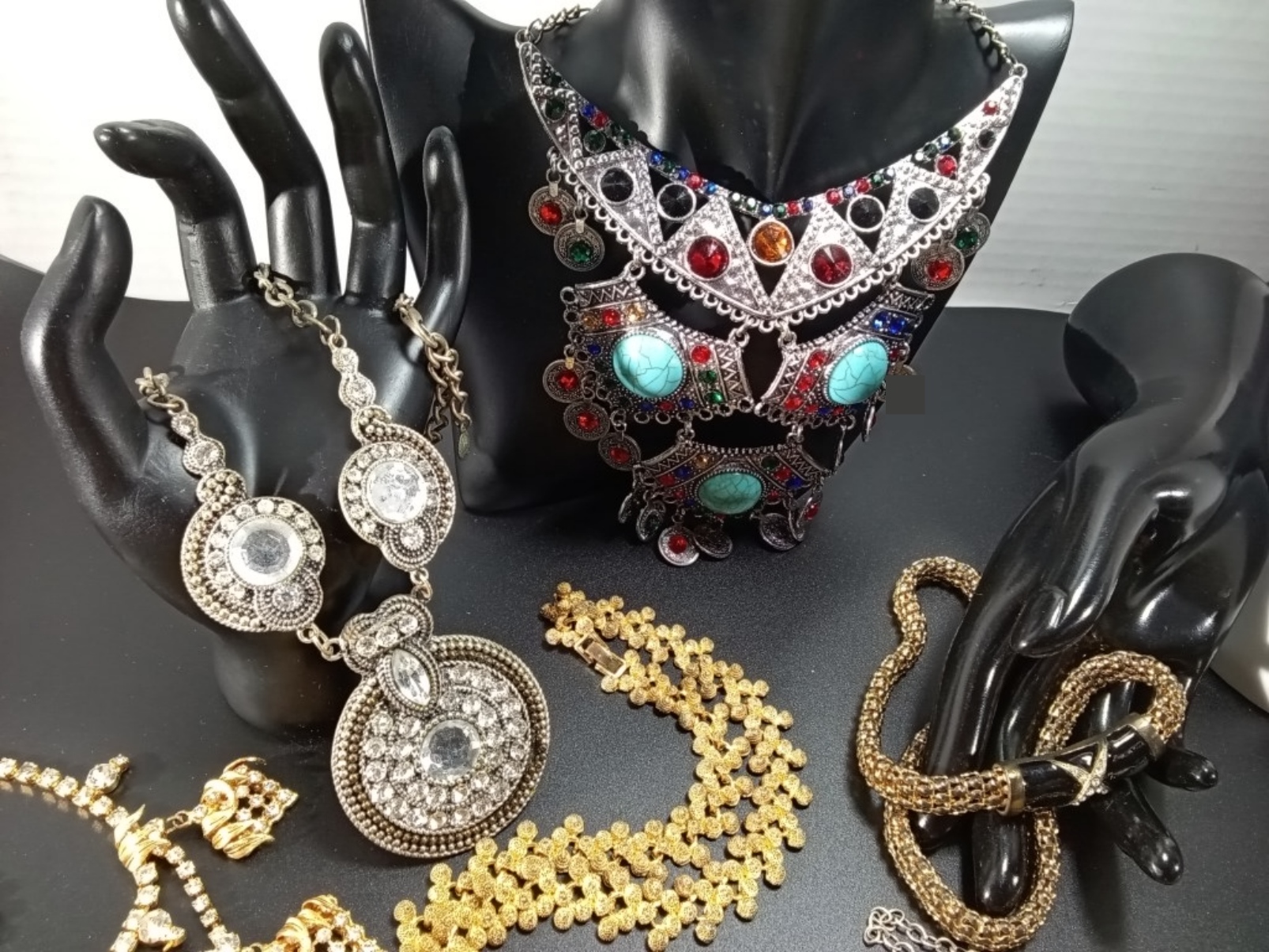 Vintage Gold-Tone & Silver-Tone Rhinestone Jewelry