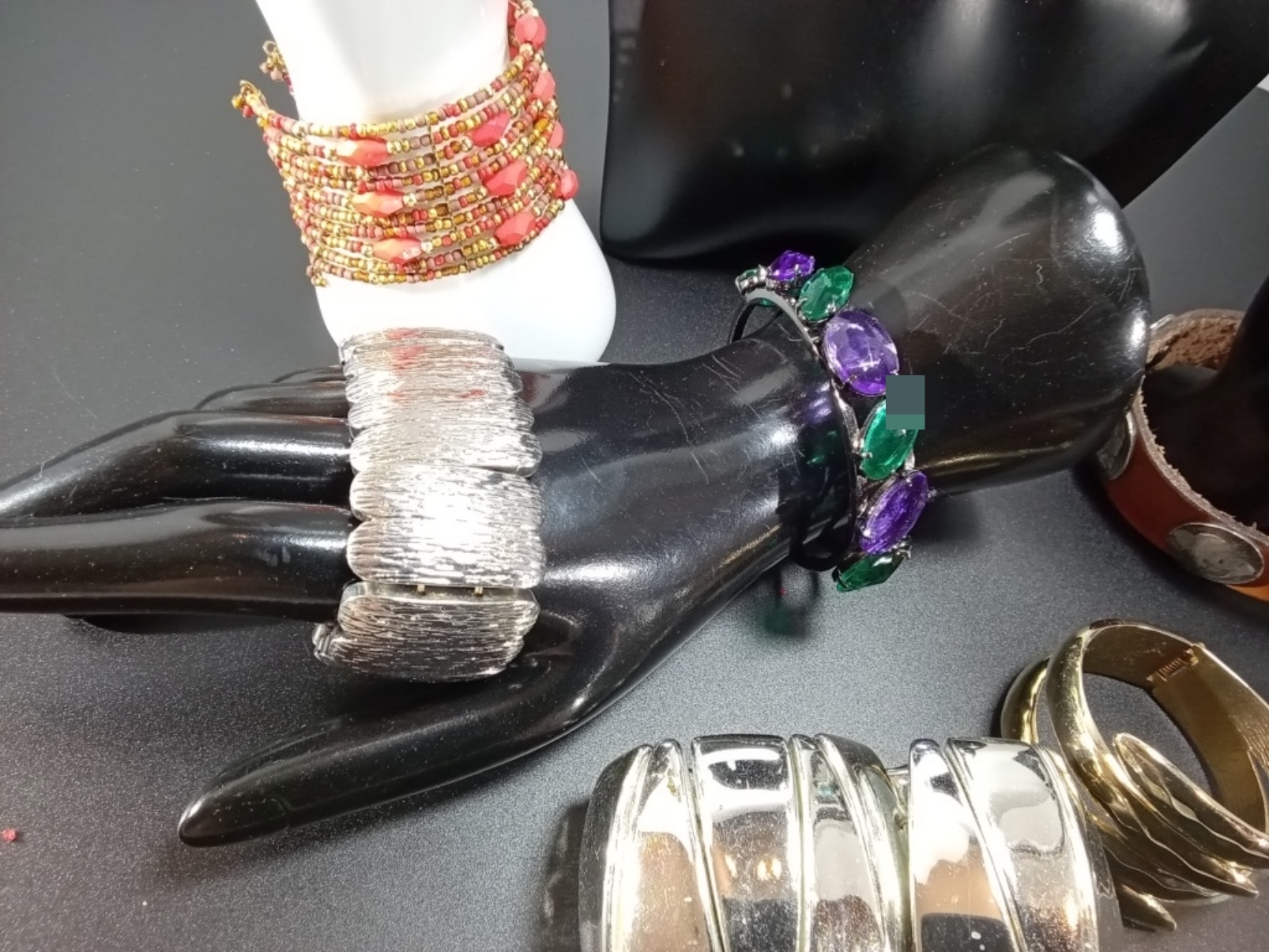 Vintage Costume Jewelry Lot, 8 Pieces Mixed Metals