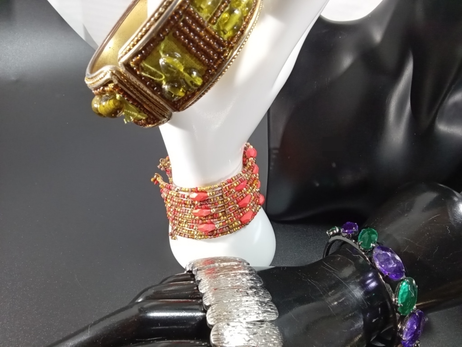 Vintage Costume Jewelry Lot, 8 Pieces Mixed Metals