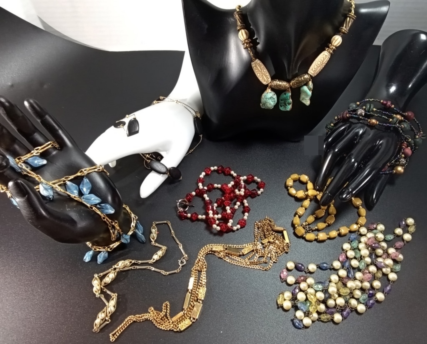 Vintage Costume Jewelry Lot, 9 Pieces Mixed