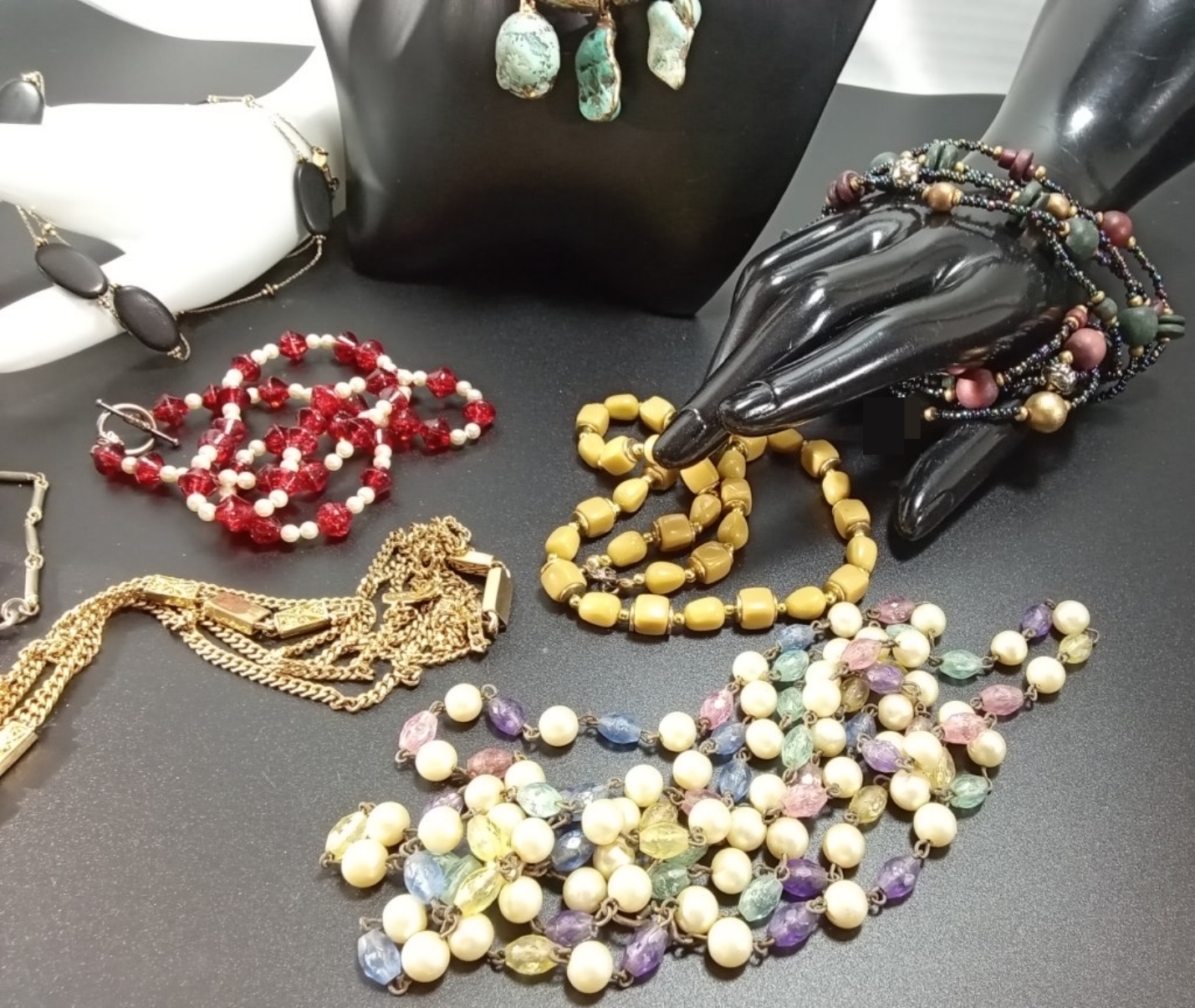 Vintage Costume Jewelry Lot, 9 Pieces Mixed