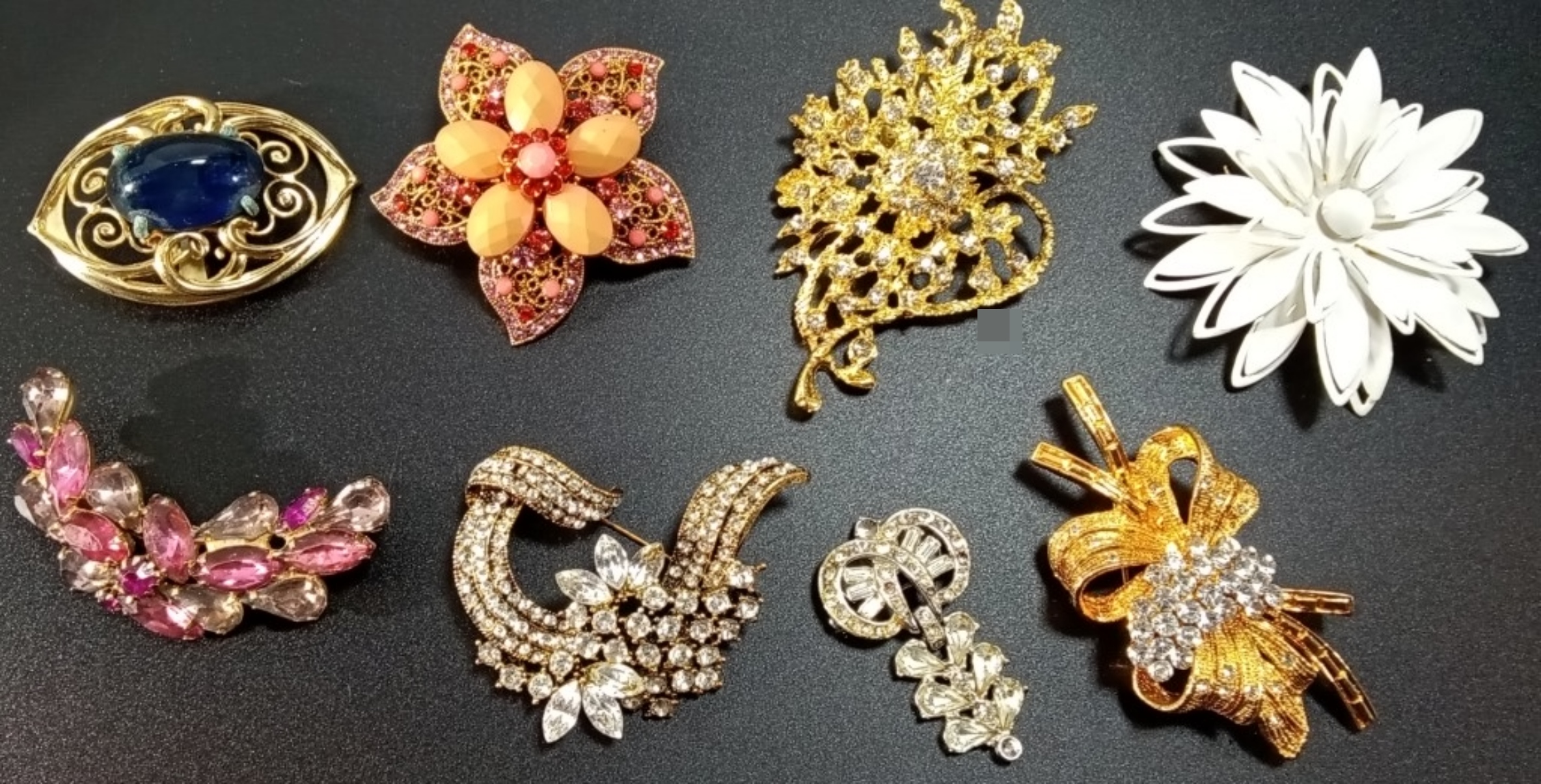 Vintage Brooch Lot, 11 Pieces Mixed Costume