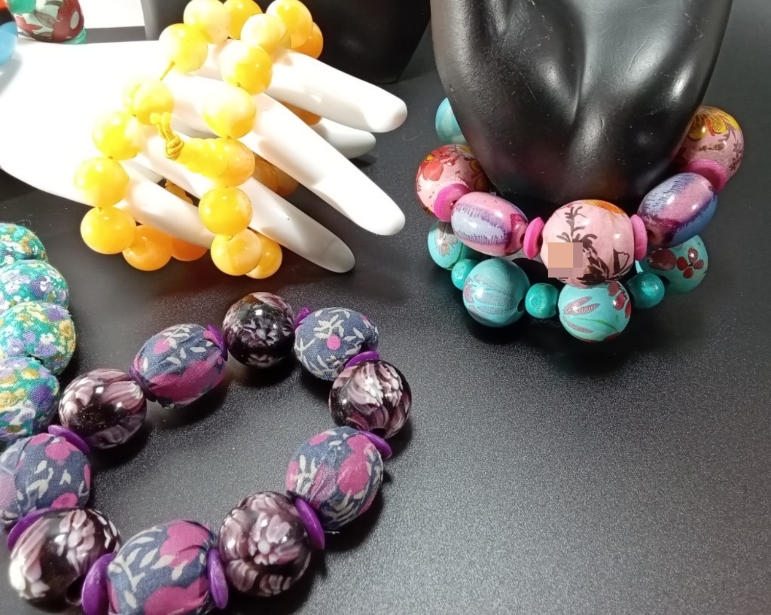 Vintage Beaded Bracelet Lot, 10 Pieces Mixed