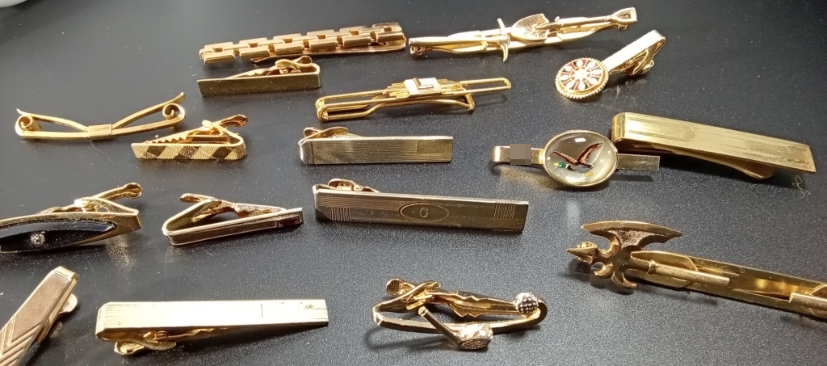 Gold-Tone Vintage Tie Clip Collection, 7 Pieces