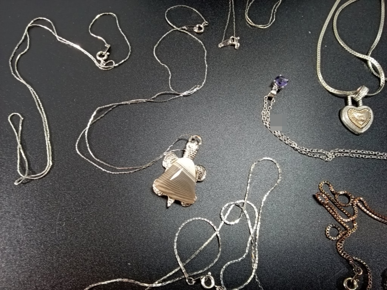 Silver-Tone Rhinestone Necklace Lot, 8 Pieces