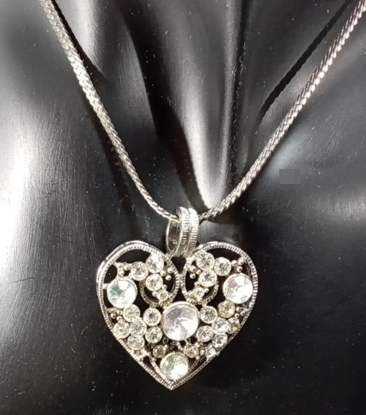 Silver-Tone Rhinestone Necklace Lot, 8 Pieces
