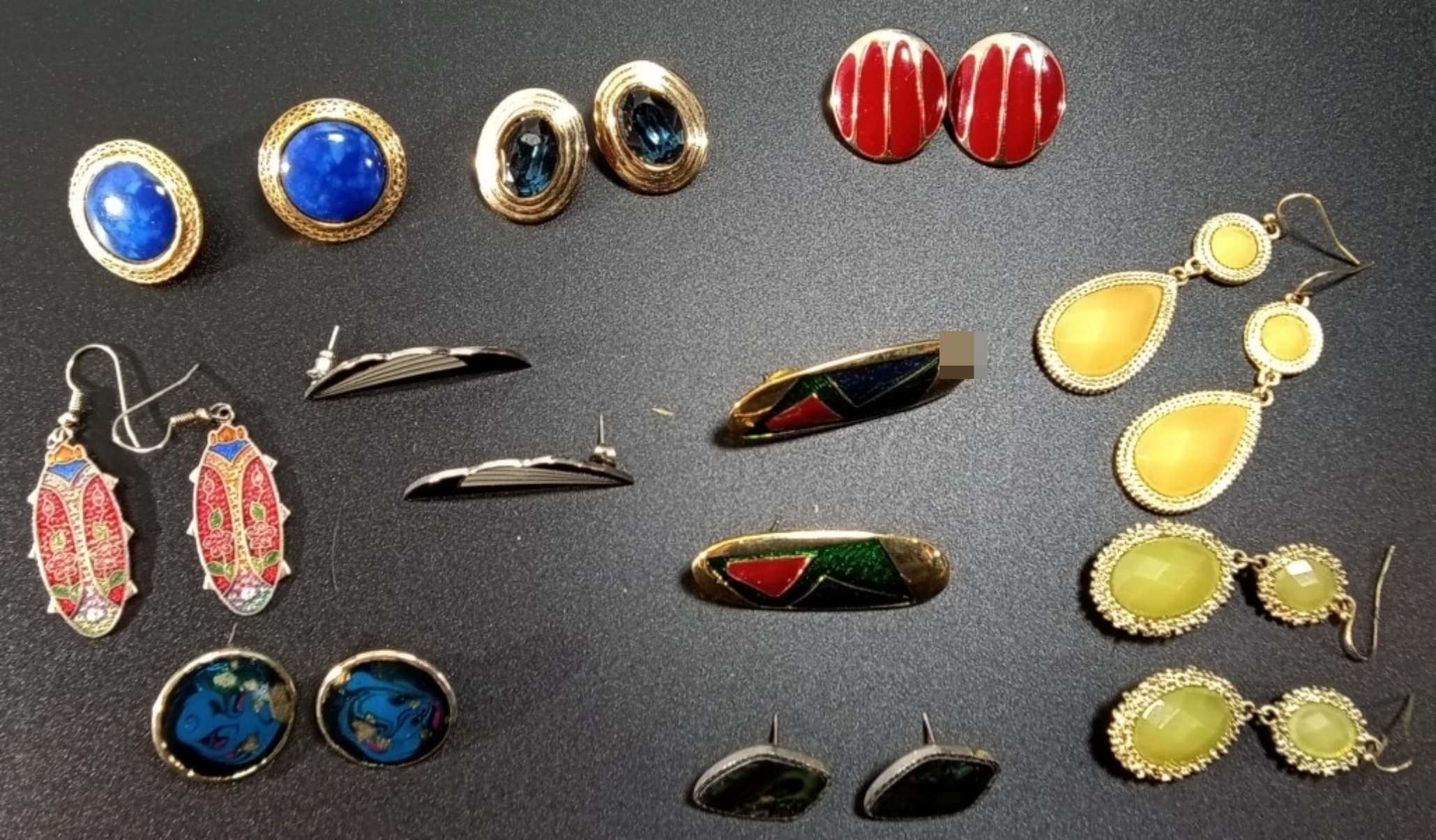 Vintage Gold-Tone Earring Lot, 10 Pieces Mixed