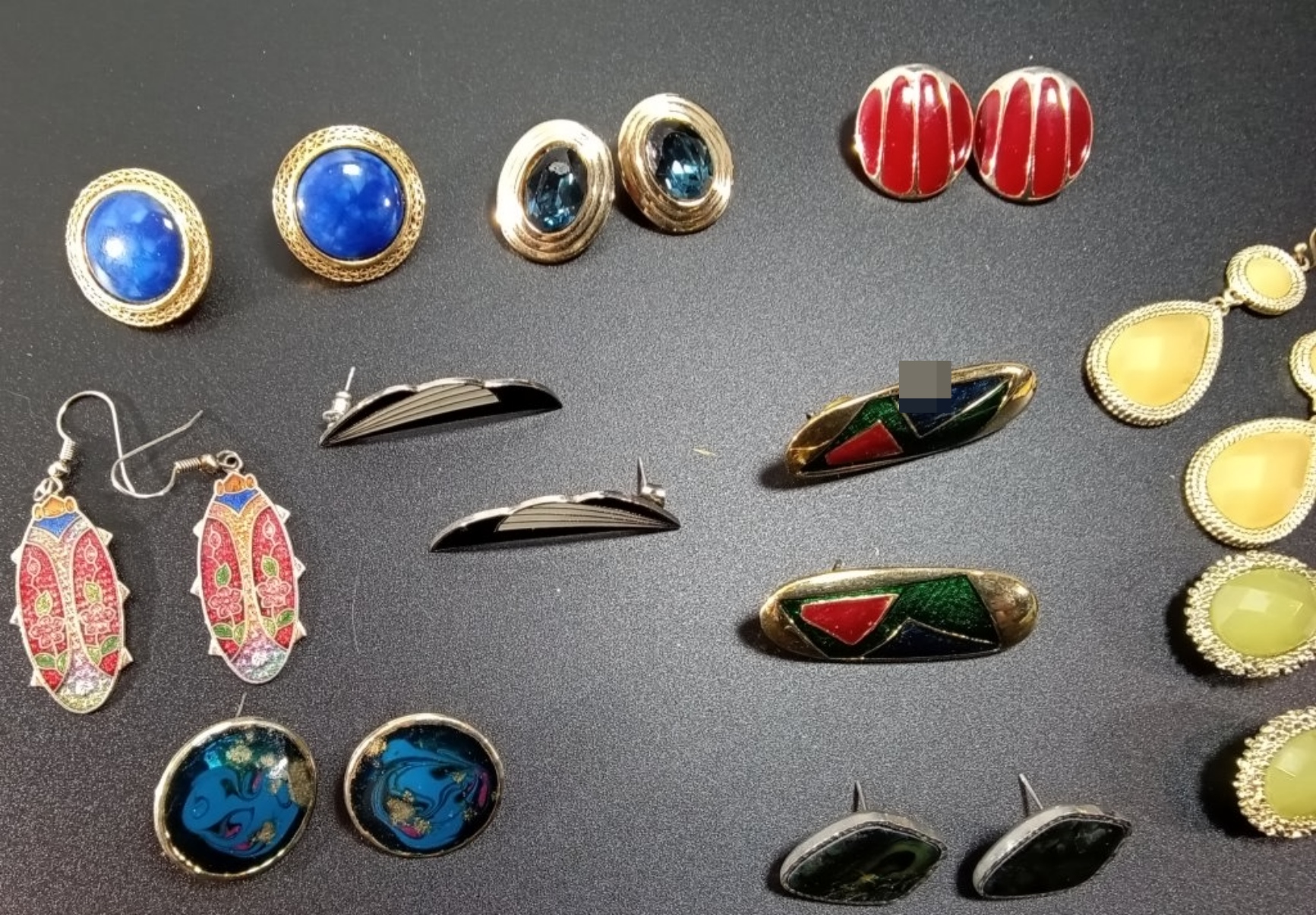 Vintage Gold-Tone Earring Lot, 10 Pieces Mixed