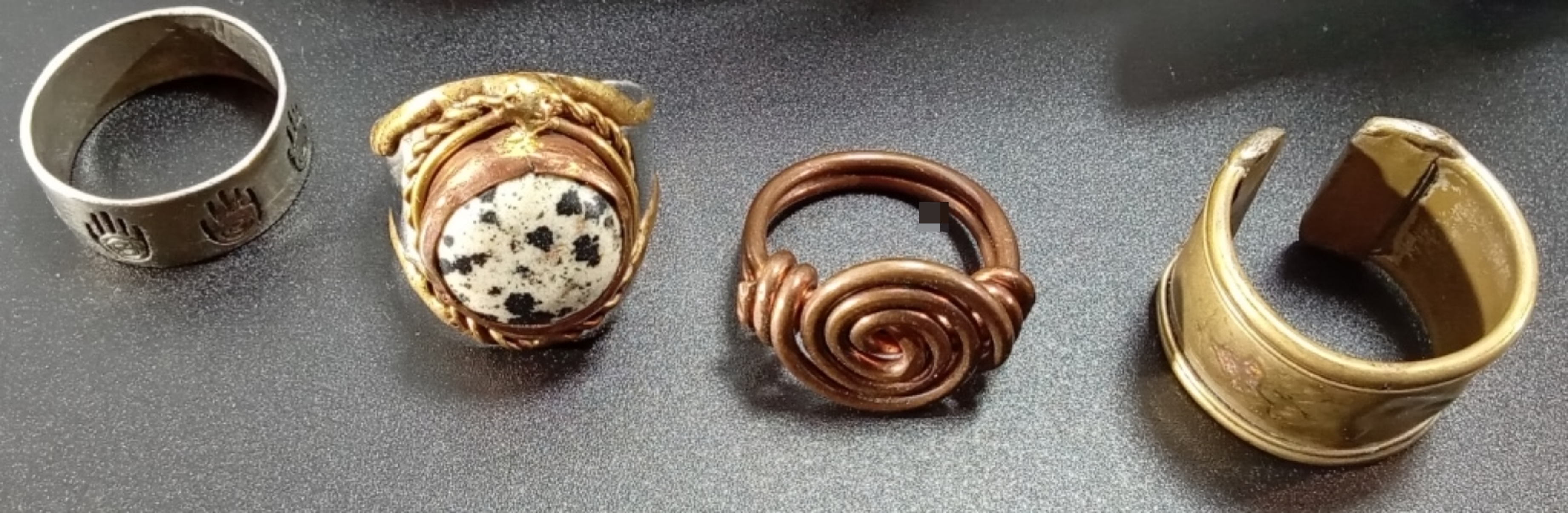 Vintage Mixed Metal Ring Lot, 9 Pieces