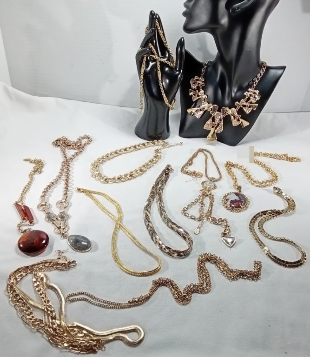 Gold-Tone Costume Necklace Lot, 13 Pieces