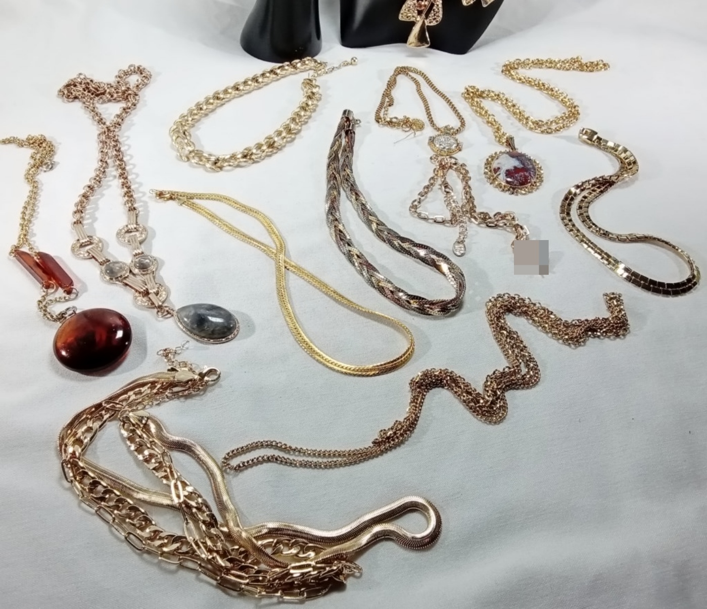 Gold-Tone Costume Necklace Lot, 13 Pieces