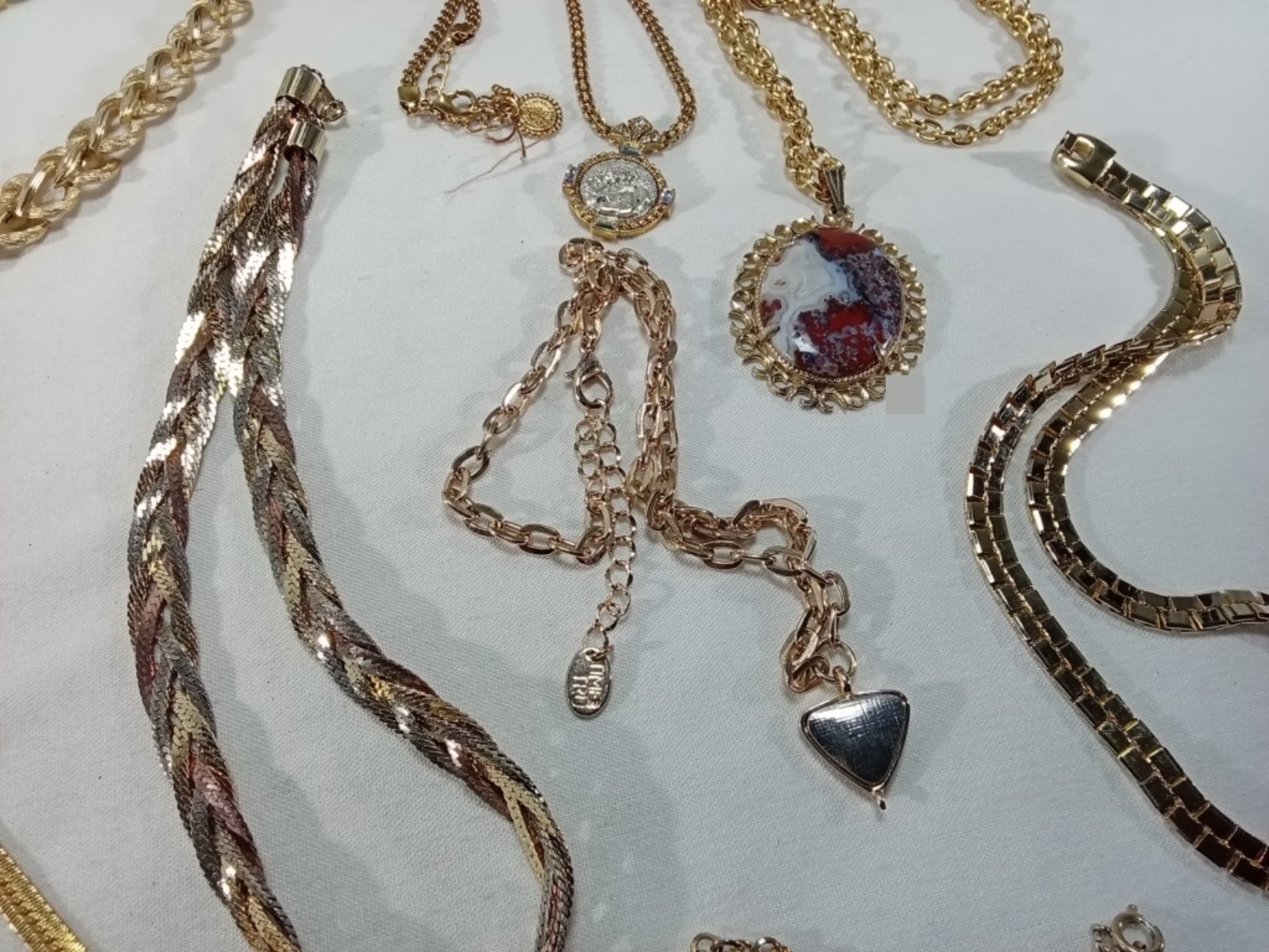 Gold-Tone Costume Necklace Lot, 13 Pieces