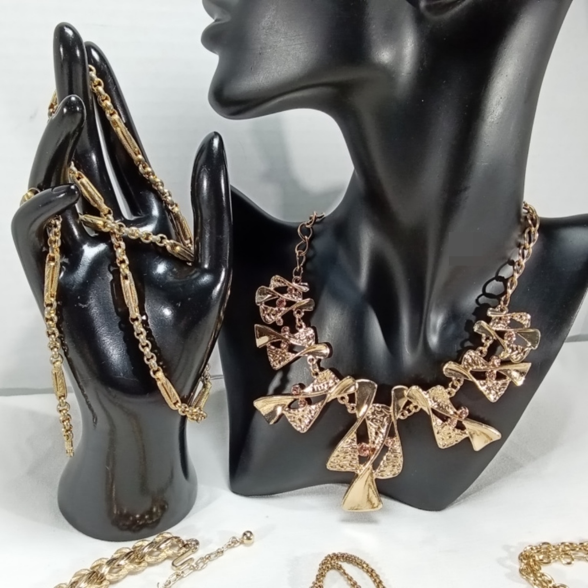 Gold-Tone Costume Necklace Lot, 13 Pieces