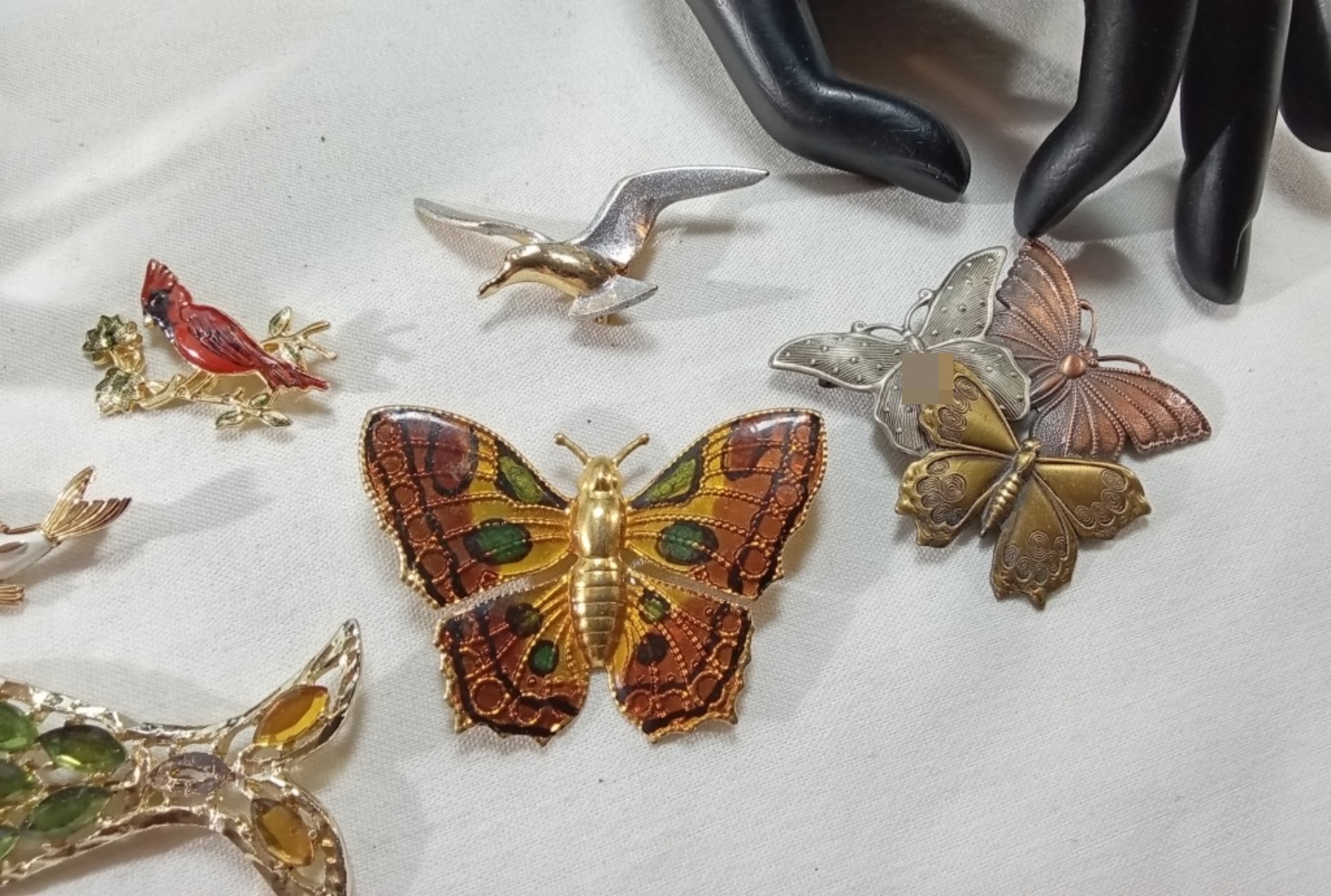 Vintage Animal Brooch Lot, 7 Pieces, Gold & Silver