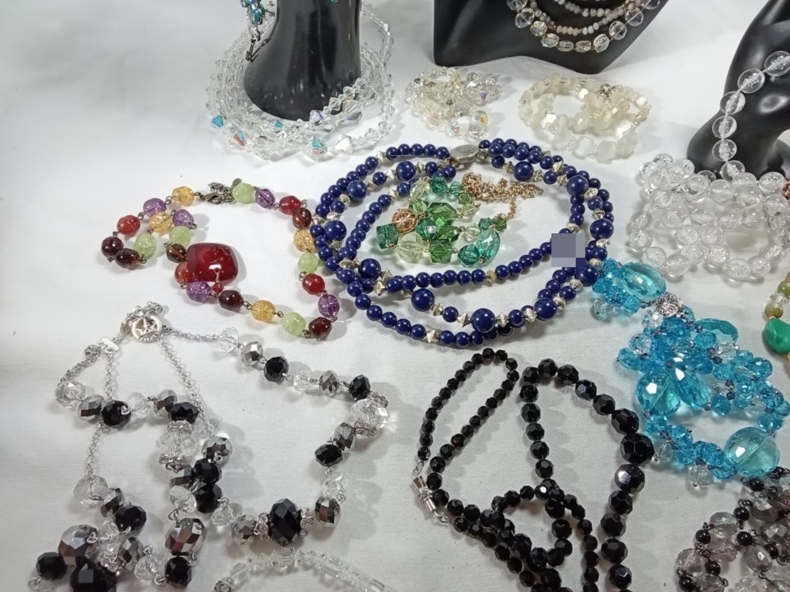 Gold-Tone Beaded Necklace Lot, 14 Pieces