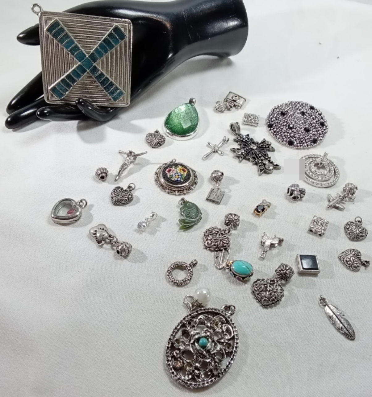 Silver-Tone Charm Lot, 32 Pieces