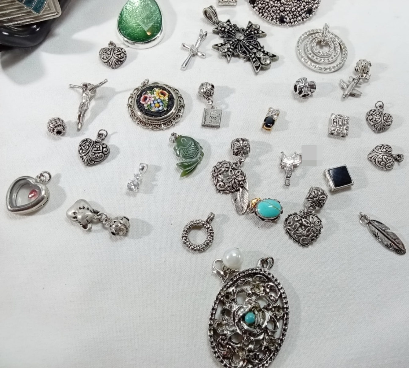 Silver-Tone Charm Lot, 32 Pieces