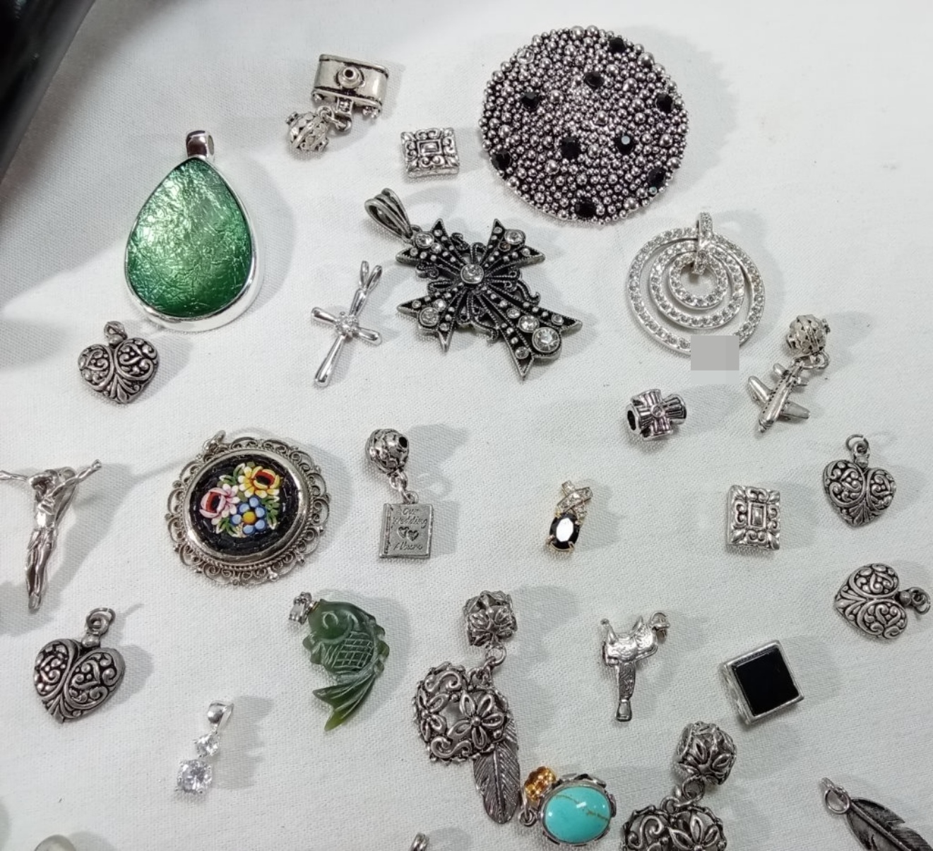 Silver-Tone Charm Lot, 32 Pieces