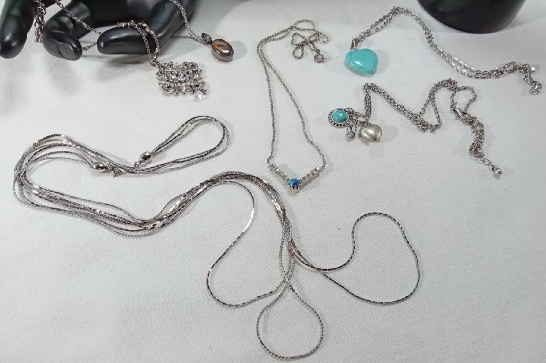 Silver-Tone Rhinestone Jewelry Lot, 9 Pieces