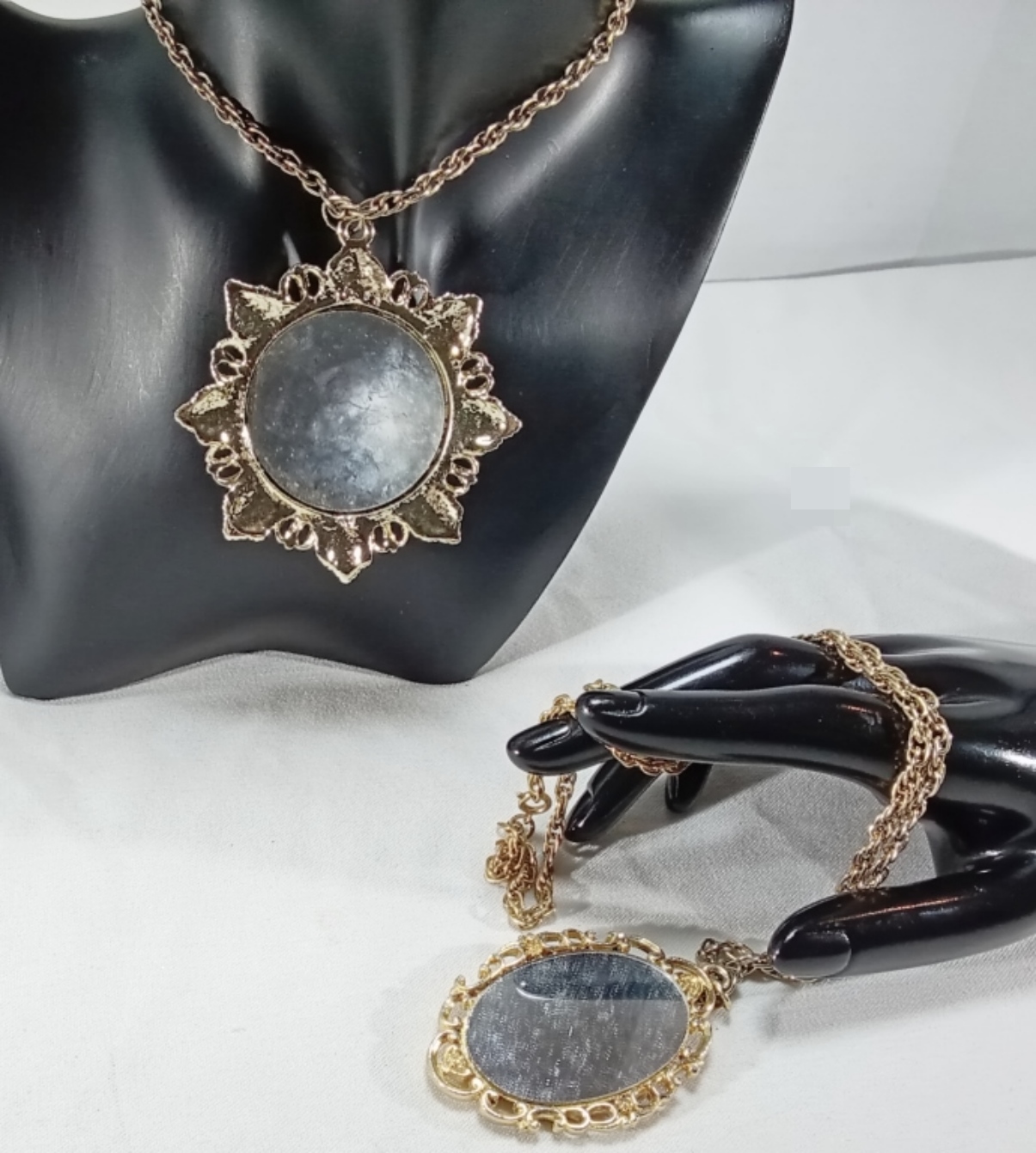 Gold-Tone Pendant Necklaces, Lot of 2