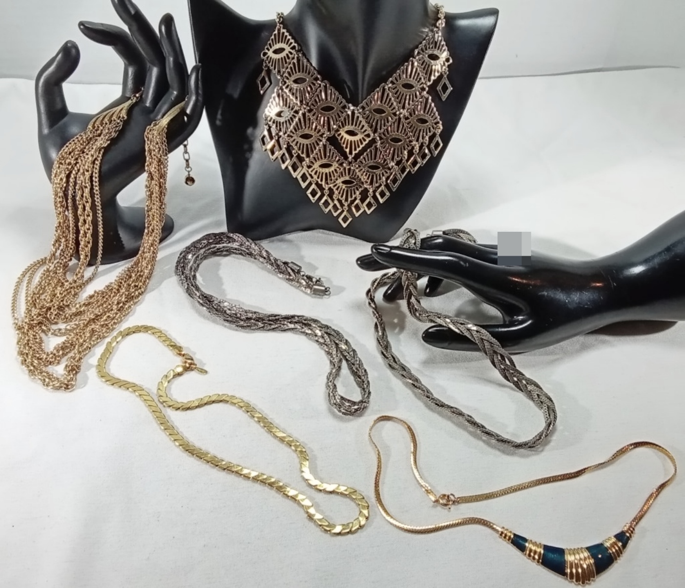 Vintage Gold-Tone & Silver-Tone Necklace, 6 Piece