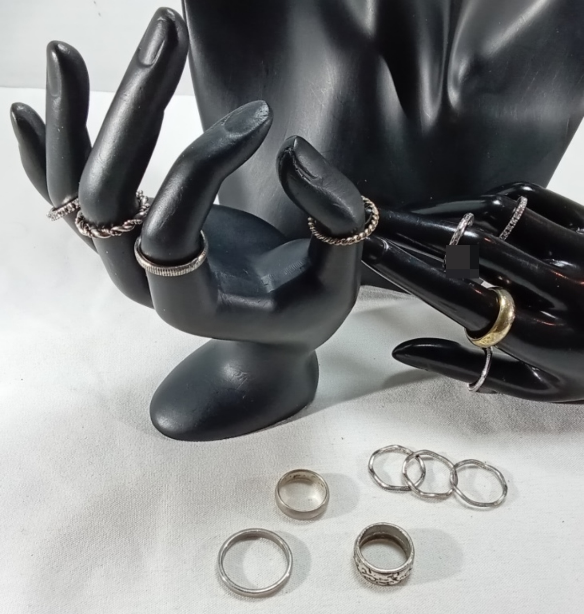 Silver & Gold-Tone Rhinestone Ring Lot, 14 Pieces