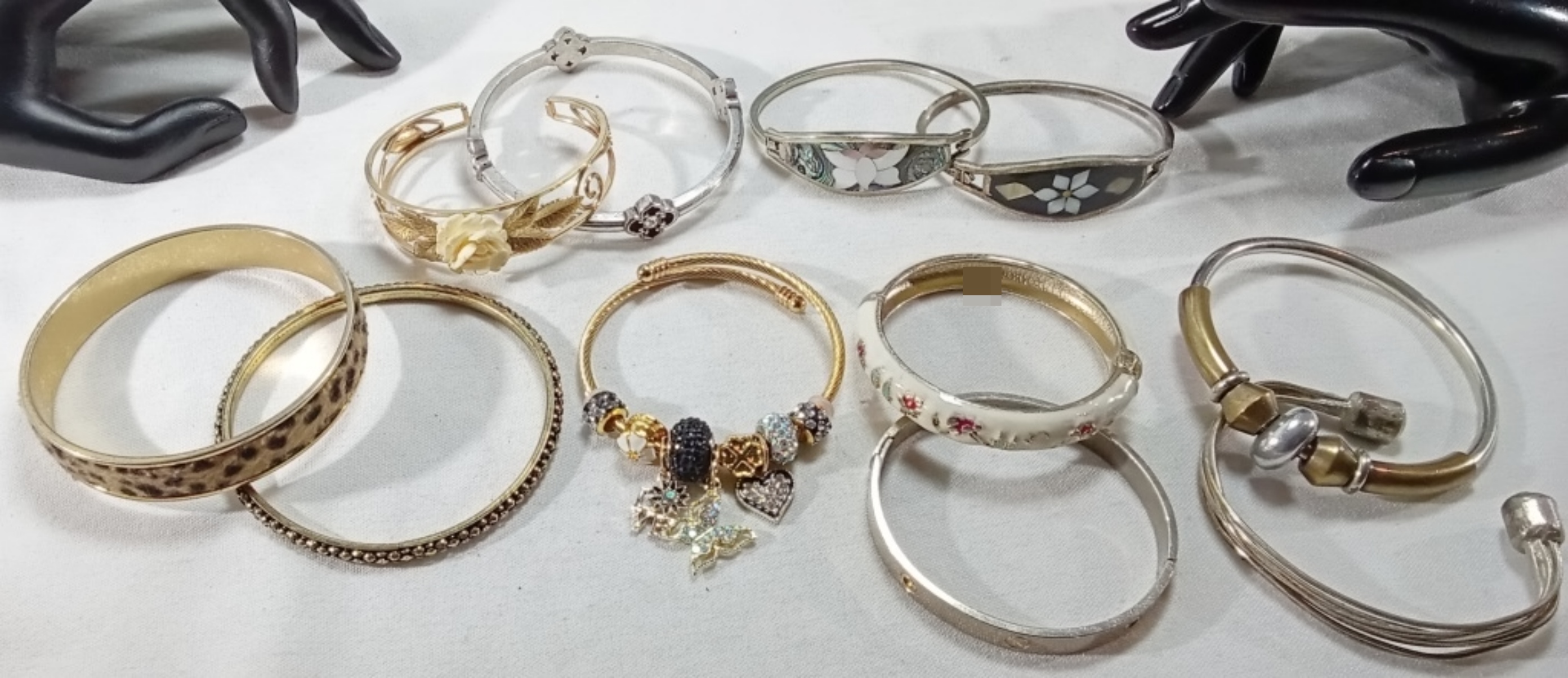 Bracelet Lot, 11 Pieces Gold & Silver Tone