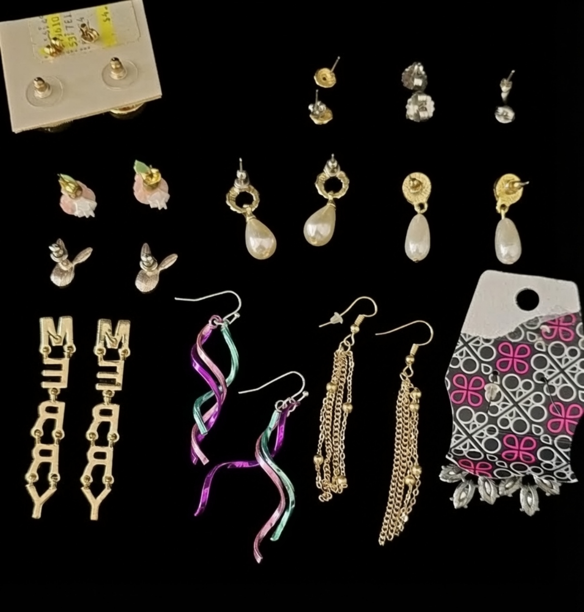 Mixed Costume Earring Lot, 13 Pieces