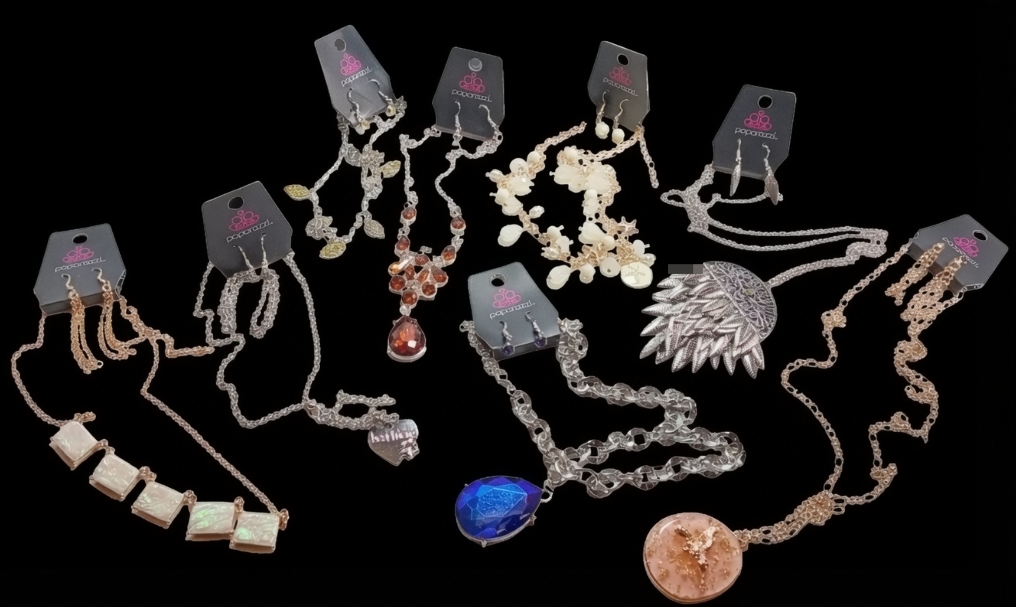 Paparazzi Costume Jewelry Lot, 9 Pieces