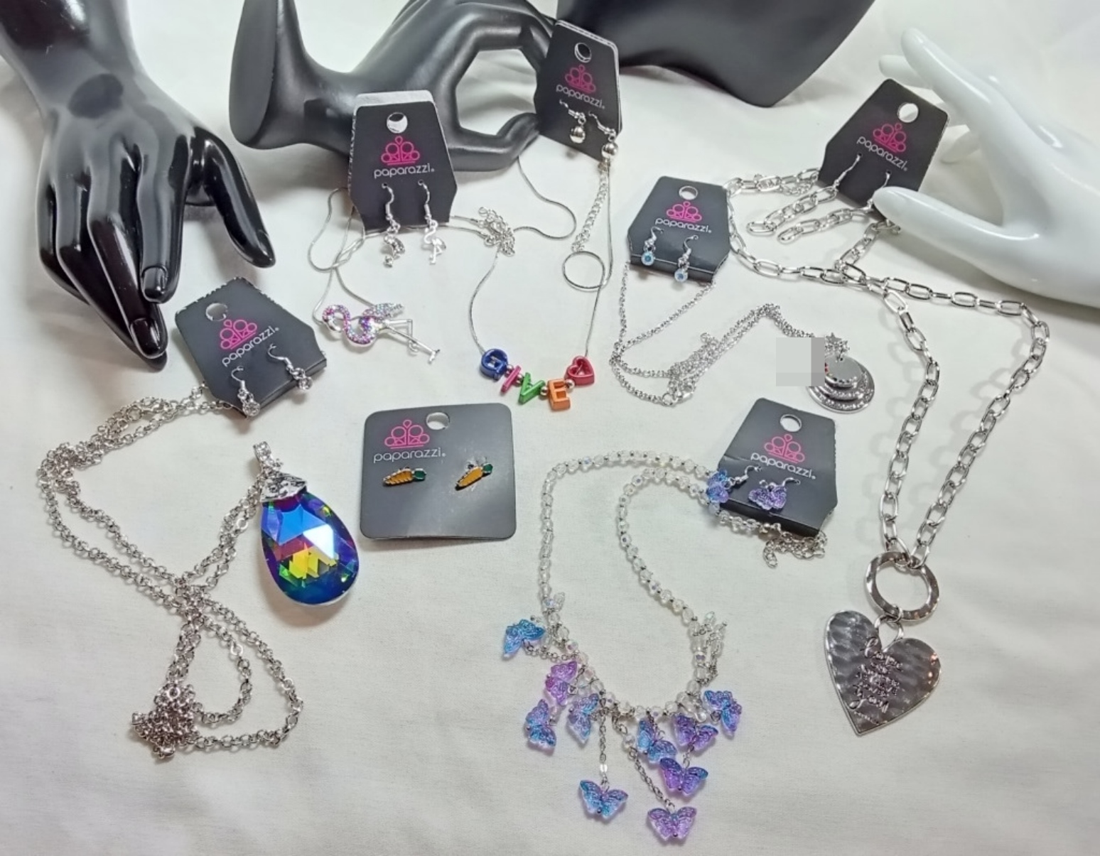 Paparazzi Silver-Tone Rhinestone Jewelry Lot, 7pc