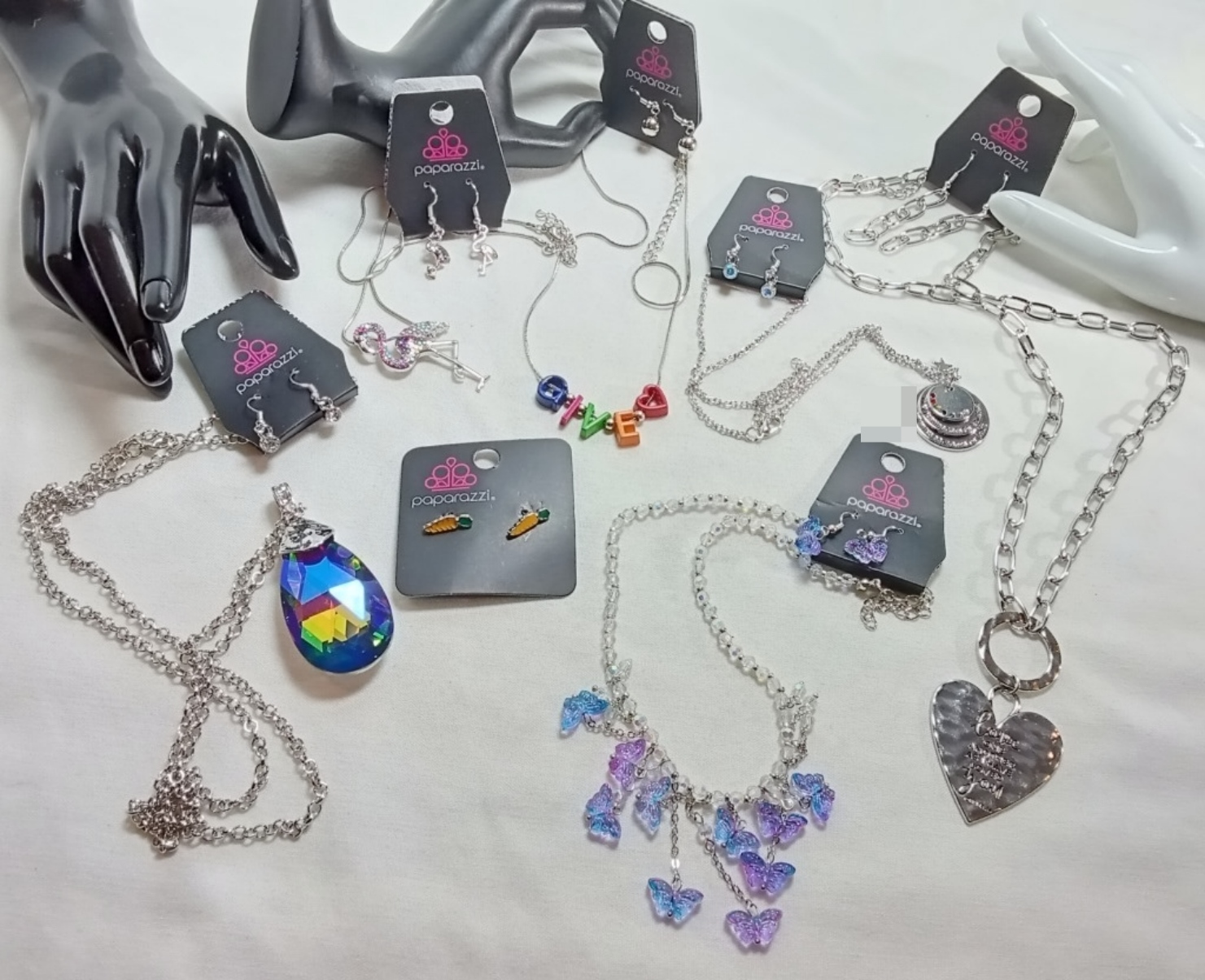 Paparazzi Silver-Tone Rhinestone Jewelry Lot, 7pc