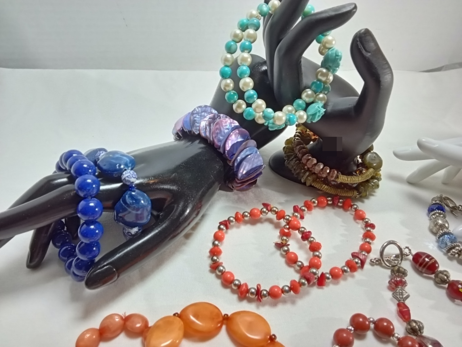 Beaded Jewelry Lot, 18 Pieces Mixed Materials