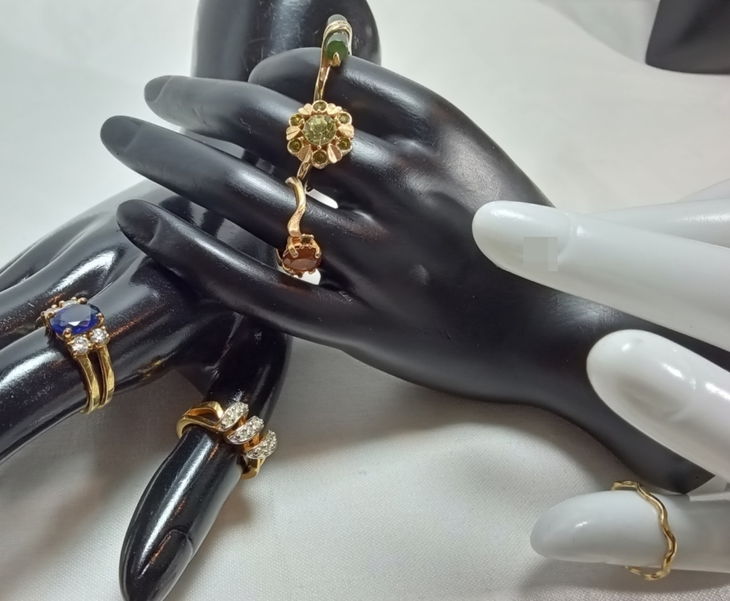 Ring Lot, 27 Pieces Mixed Metals & Stones