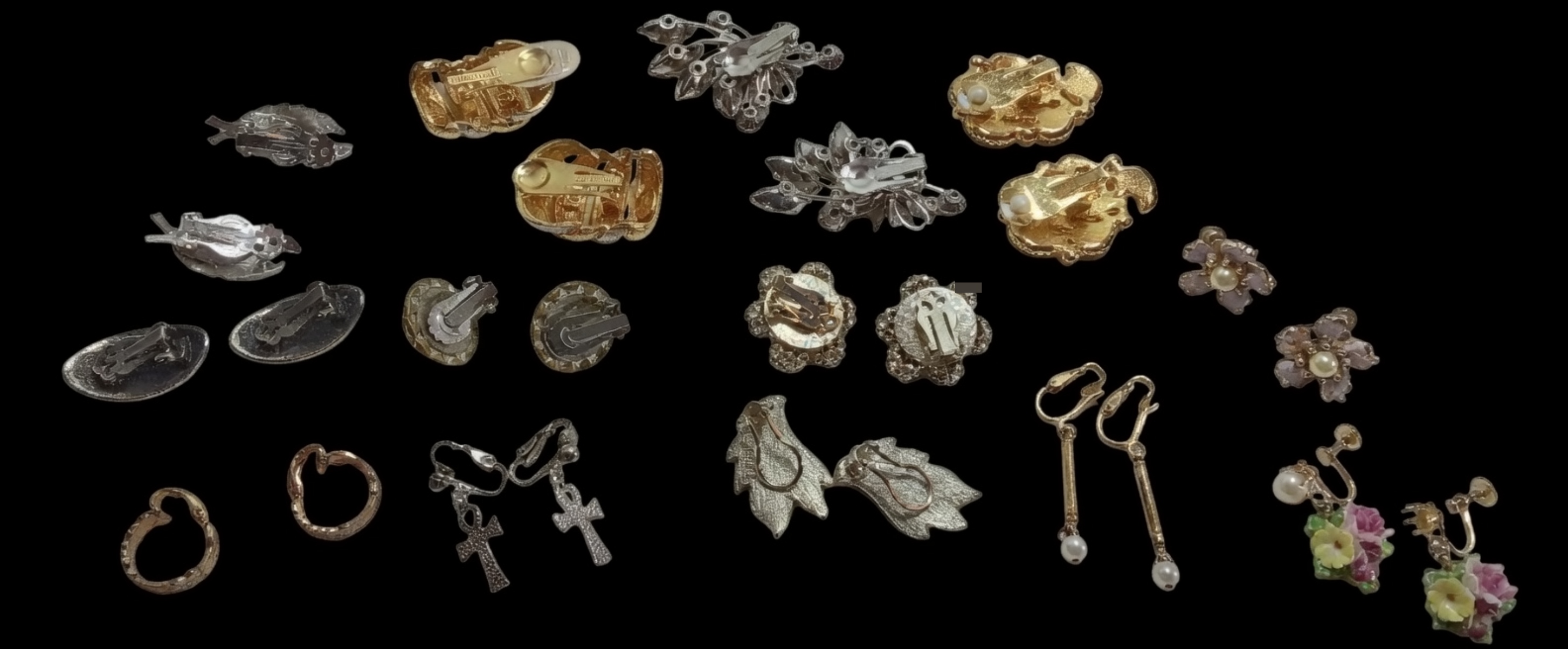 Vintage Costume Jewelry Lot, 13 Pieces Mixed