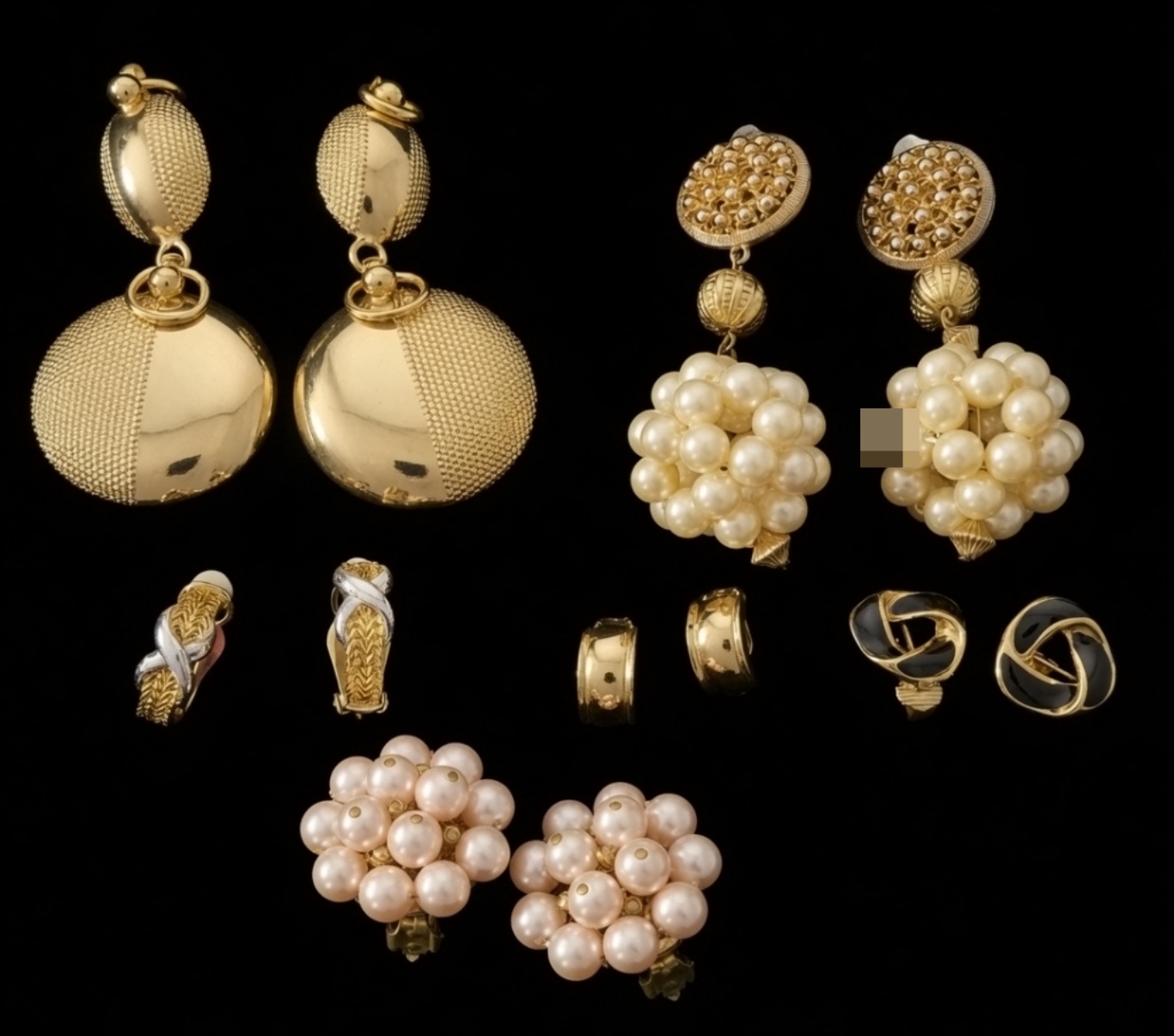 6 Pair of Clip On Earrings