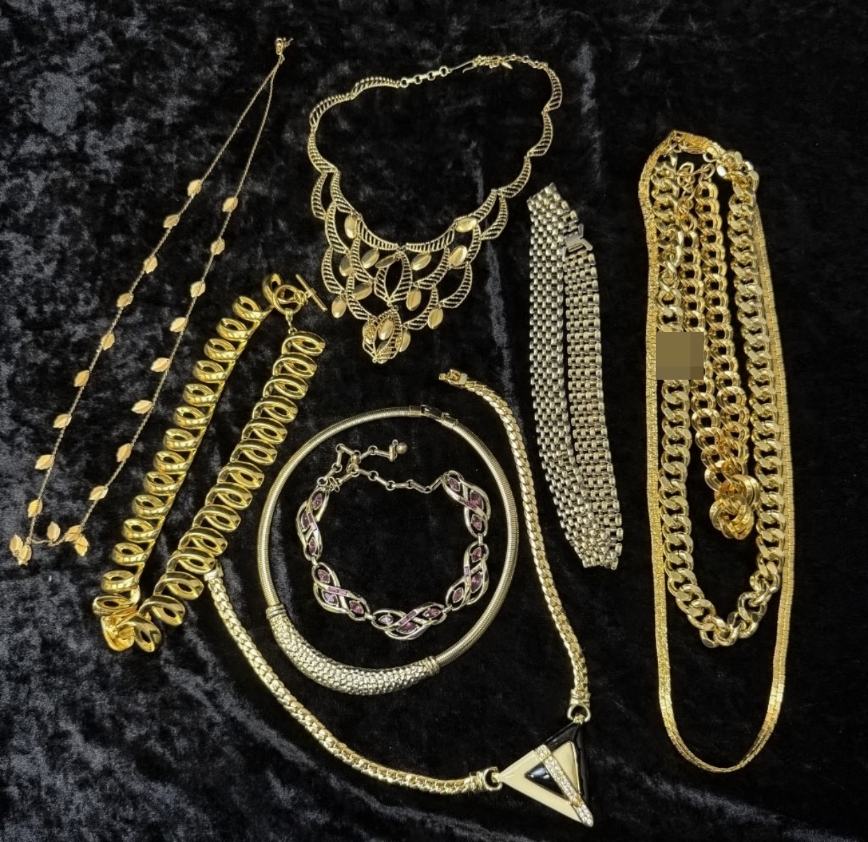 8 Gold Tone Necklaces