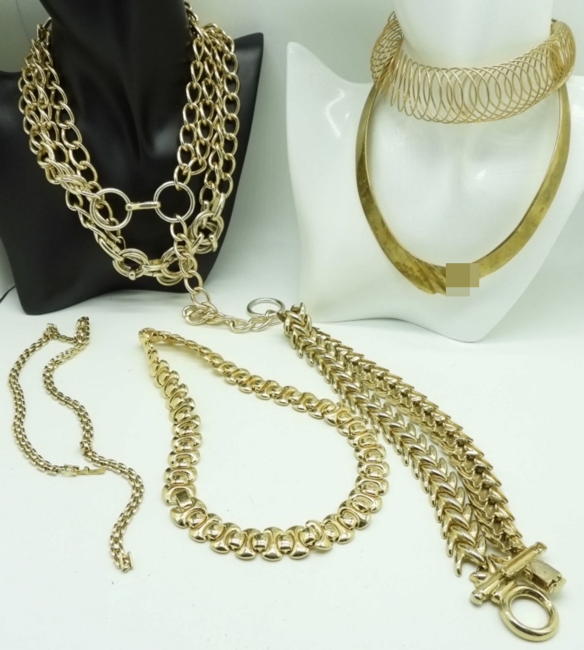 5 Gold Tone Becklaces