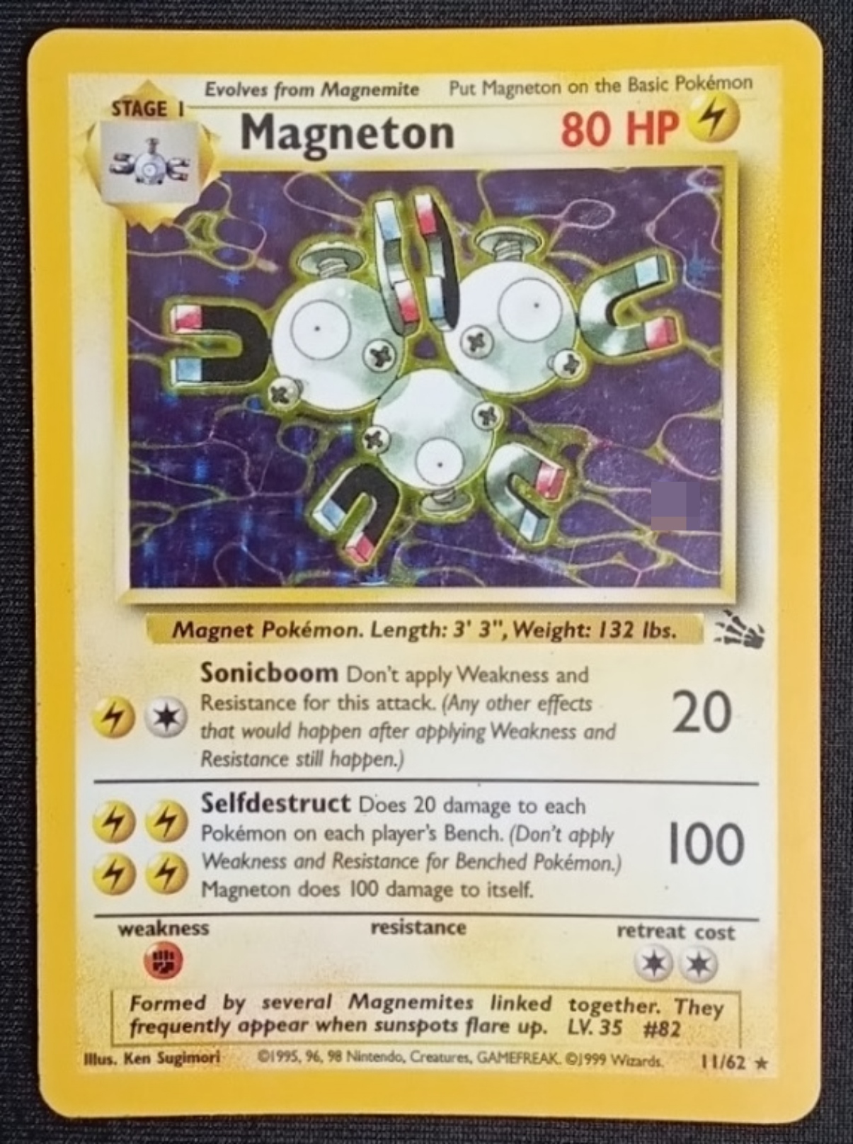 Magneton Holo from 1999 Pokemon Fossil Set
