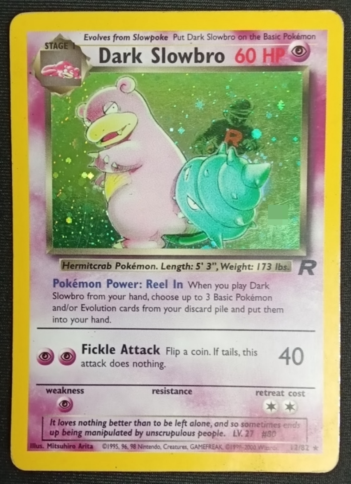 Dark Slowbro Holo card from the Team Rocket set