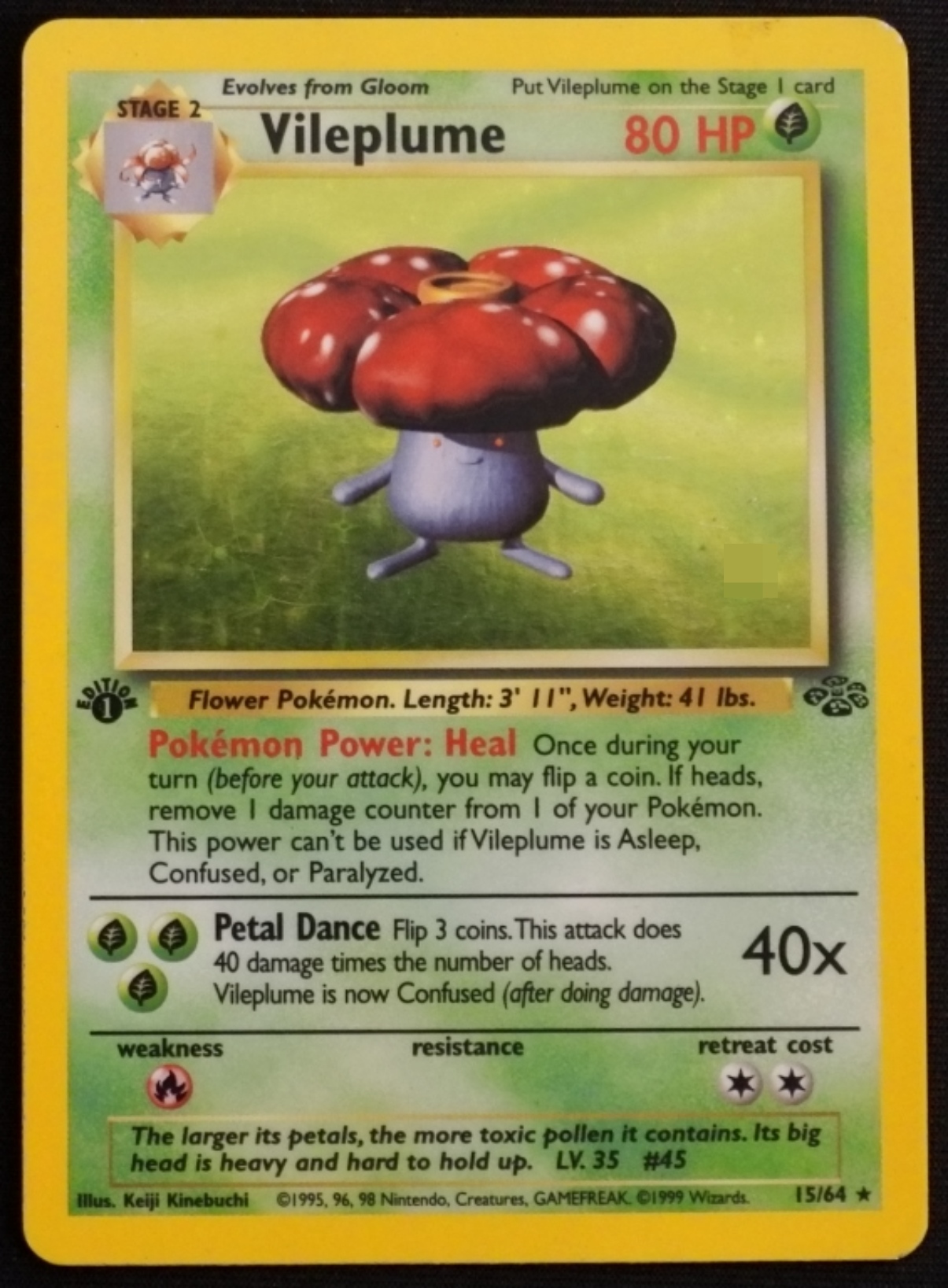1999 Holo Vileplume Jungle Set 1st Edition