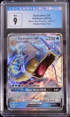 2019 Holo Gyarados GX SM212 Promo, CGC 9. 2019 Holo Gyarados GX, Black Star Promo SM212, issued 