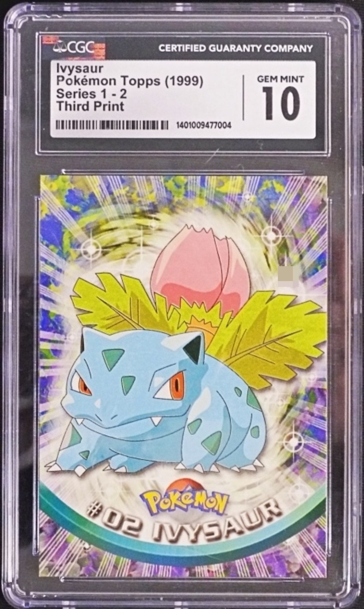 1999 Ivysaur Topps #02, CGC Gem Mint 10