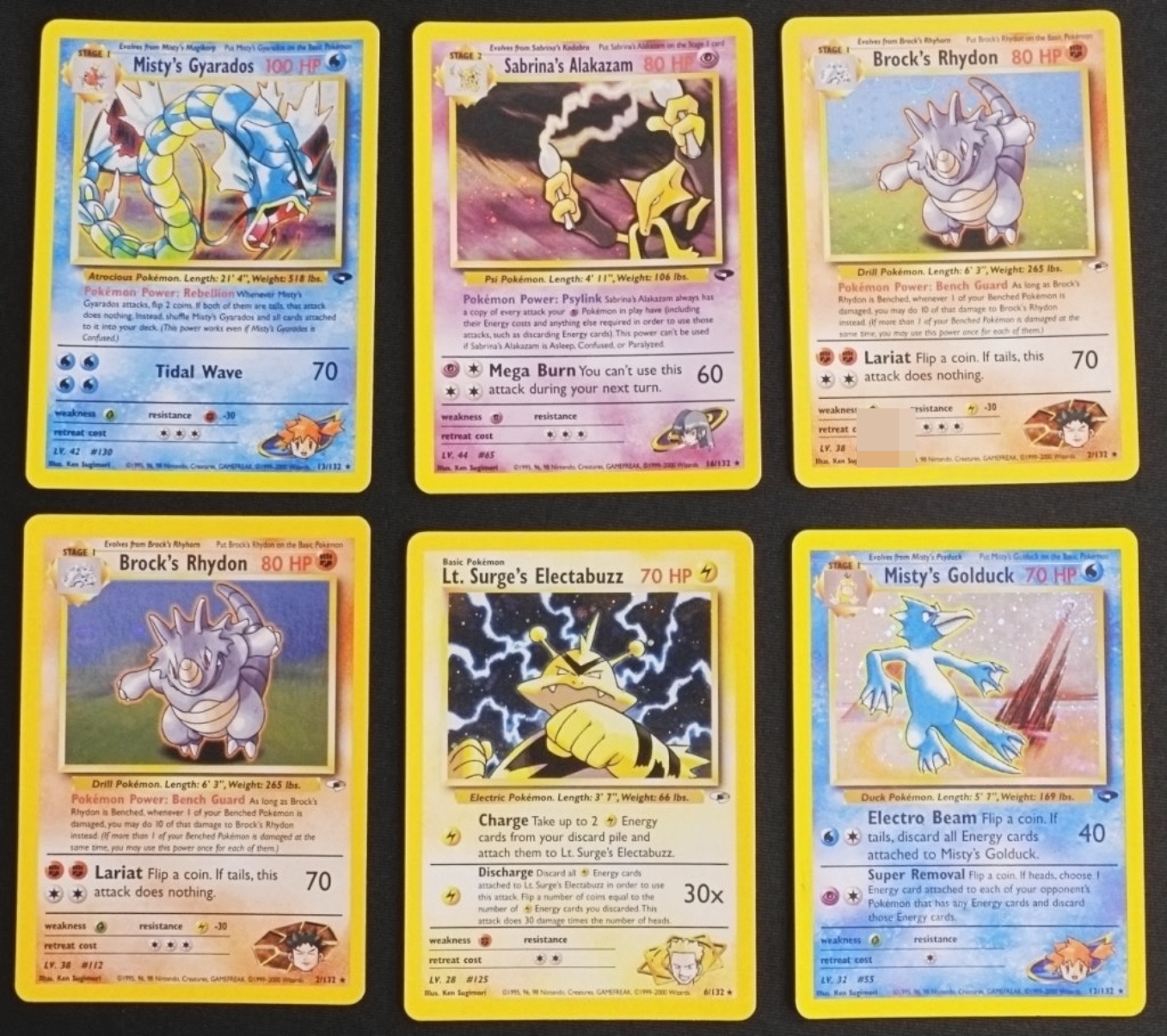 Pokemon Gym Heroes/Challenge Lot, 6 Cards
