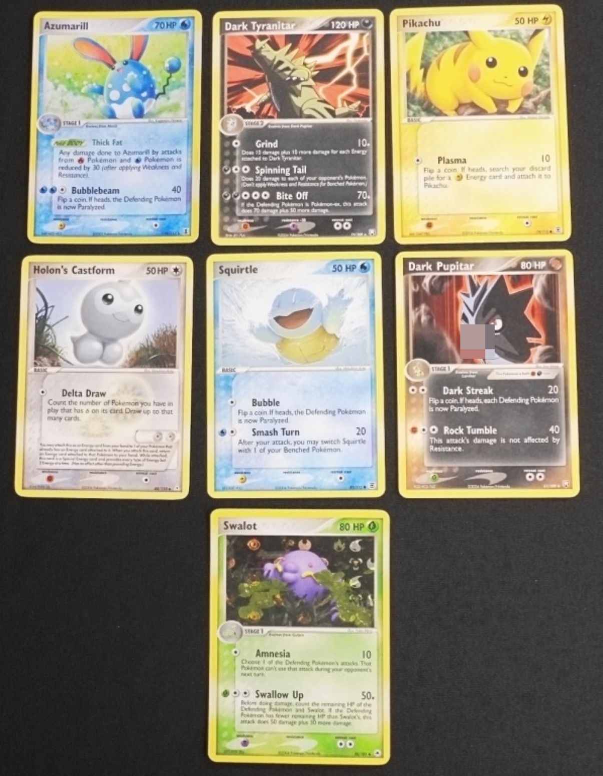 Pokemon Card Lot, 7 Cards, EX Era Mixed Sets