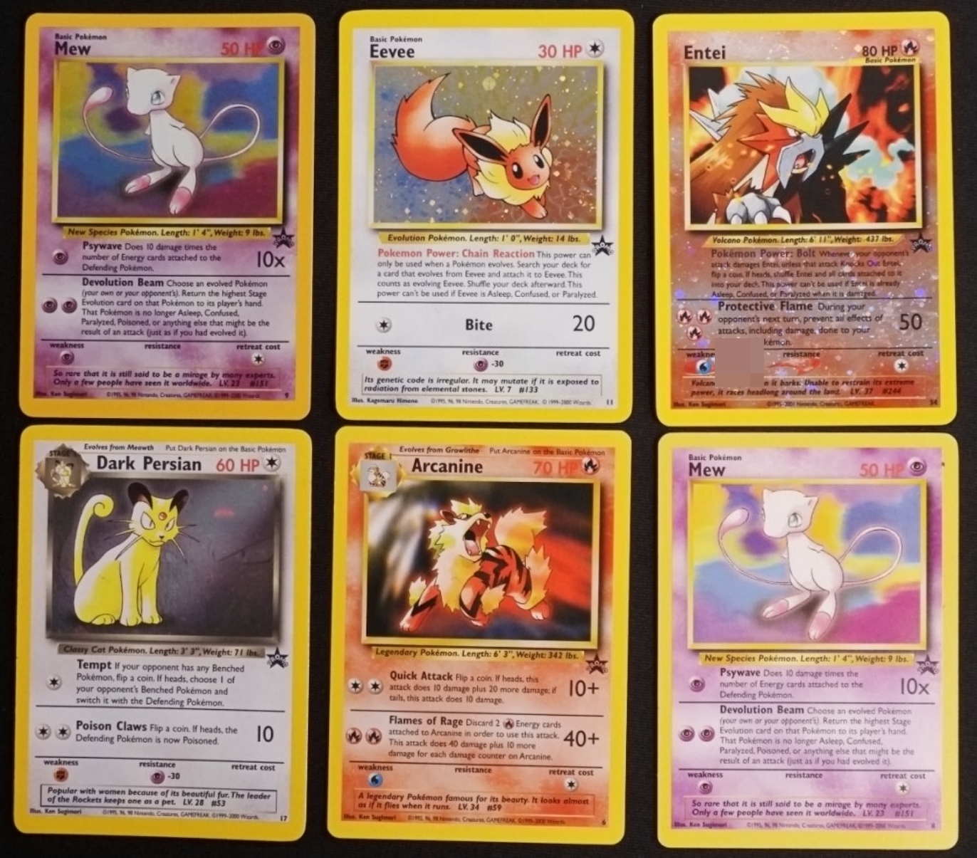 Pokemon Card Lot, 6 Cards, Star Promo Cards