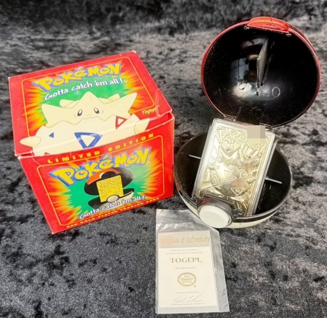 1999 Togepi Pokeball Burger King 23K Gold Plate