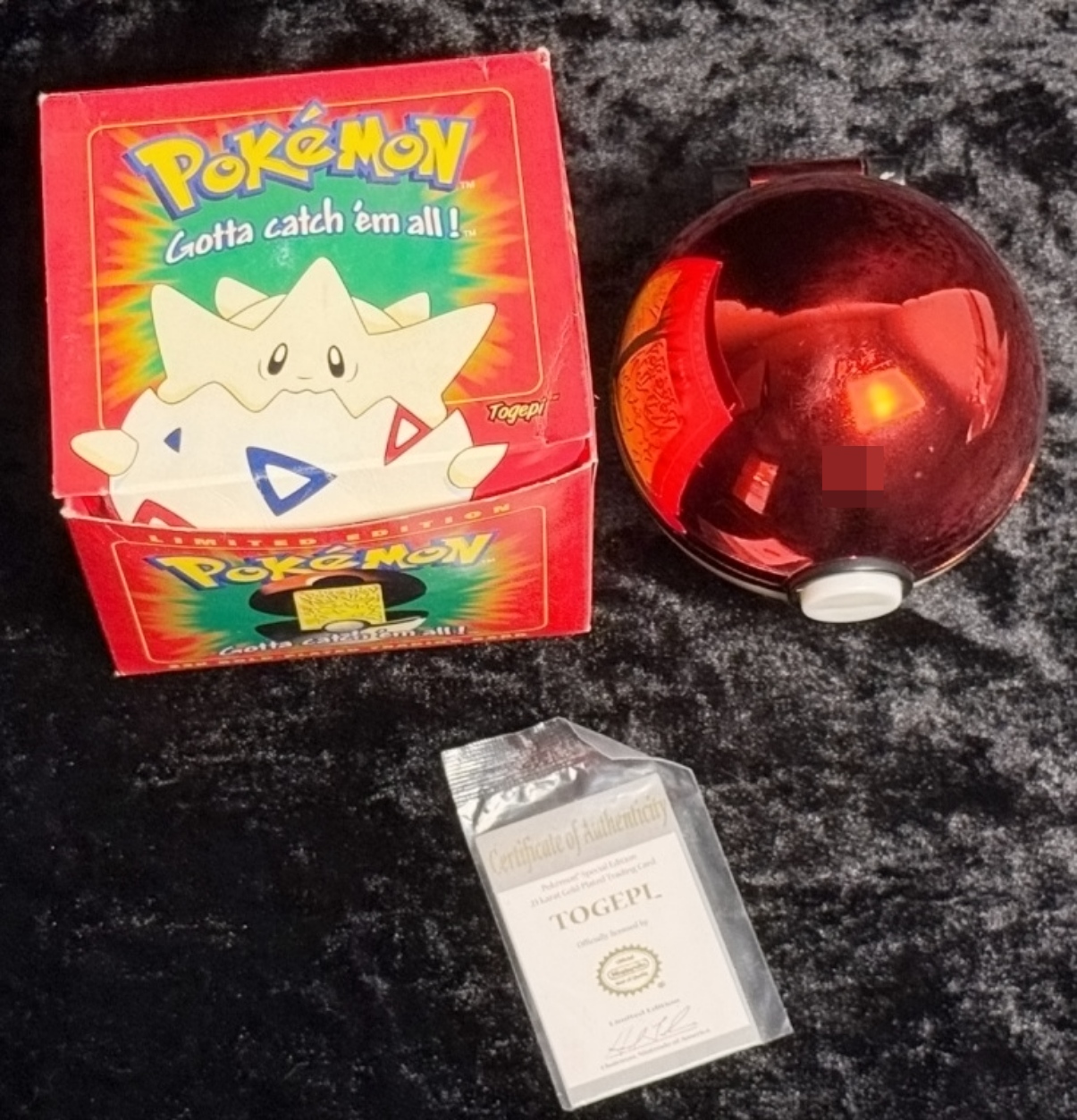 1999 Togepi Pokeball Burger King 23K Gold Plate