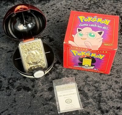 1999 Jigglypuff 23K Gold Card #39 w/Pokeball. This 1999 Burger King/Nintendo Special Edition 